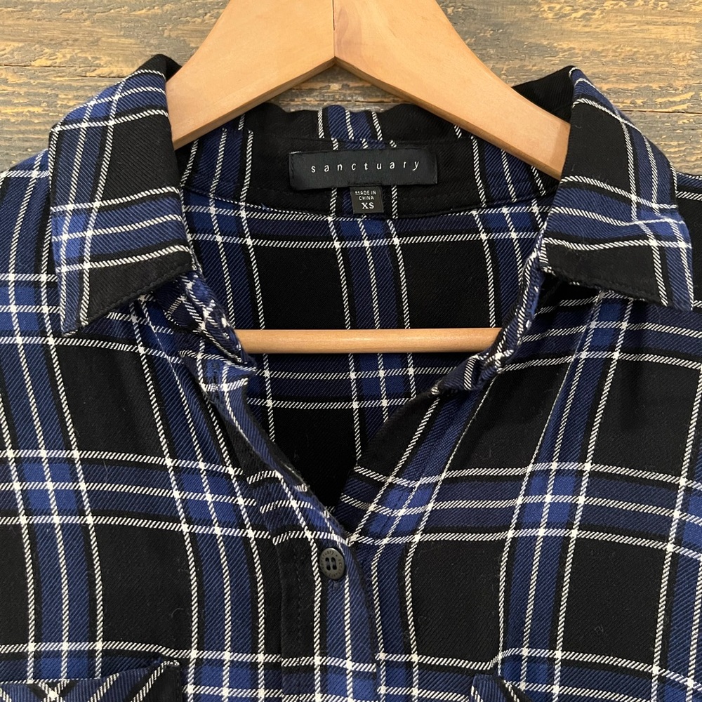 Sanctuary Plaid Button Down XS - Picture 2 of 4